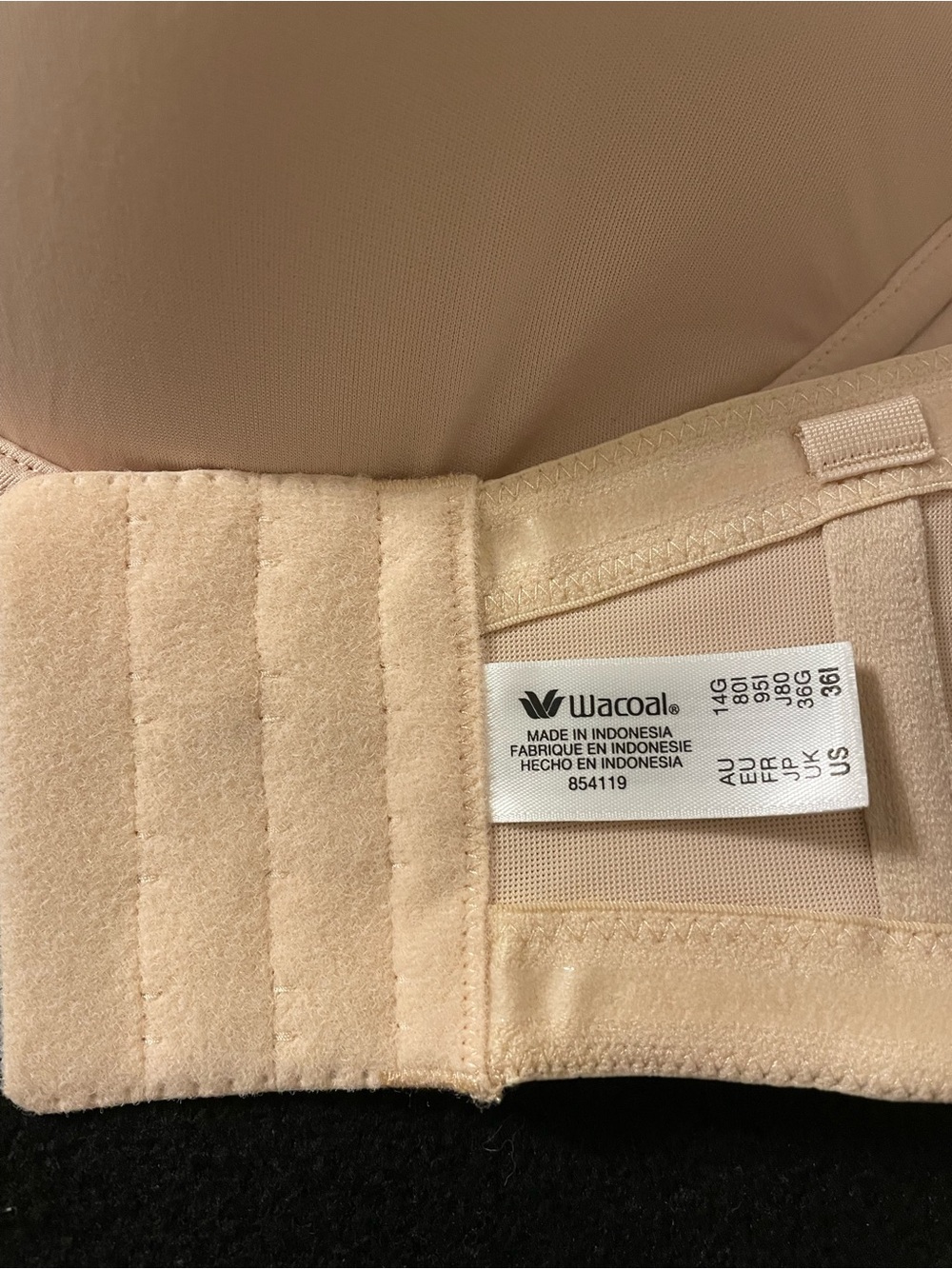 NWOT 36 I (36 DDDDDDDD) Wacoal Strapless Smooth T-shirt Bra - - Picture 2 of 4